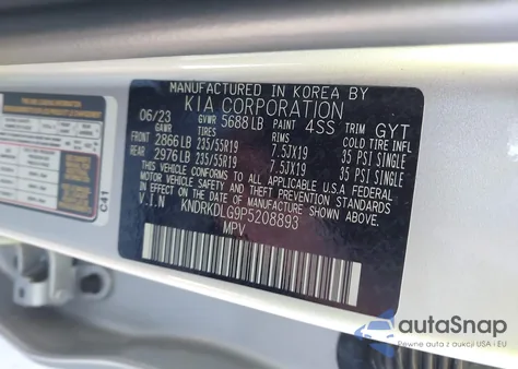 2023 Kia Sorento Hybrid Sx Prestige из США, поврежденный, VIN KNDRKDLG9P5208893